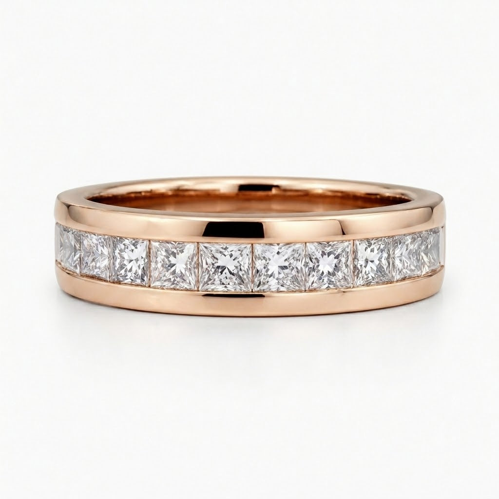 1.50ctw Princess-Cut Channel-Set Half-Eternity Band (6.5mm)