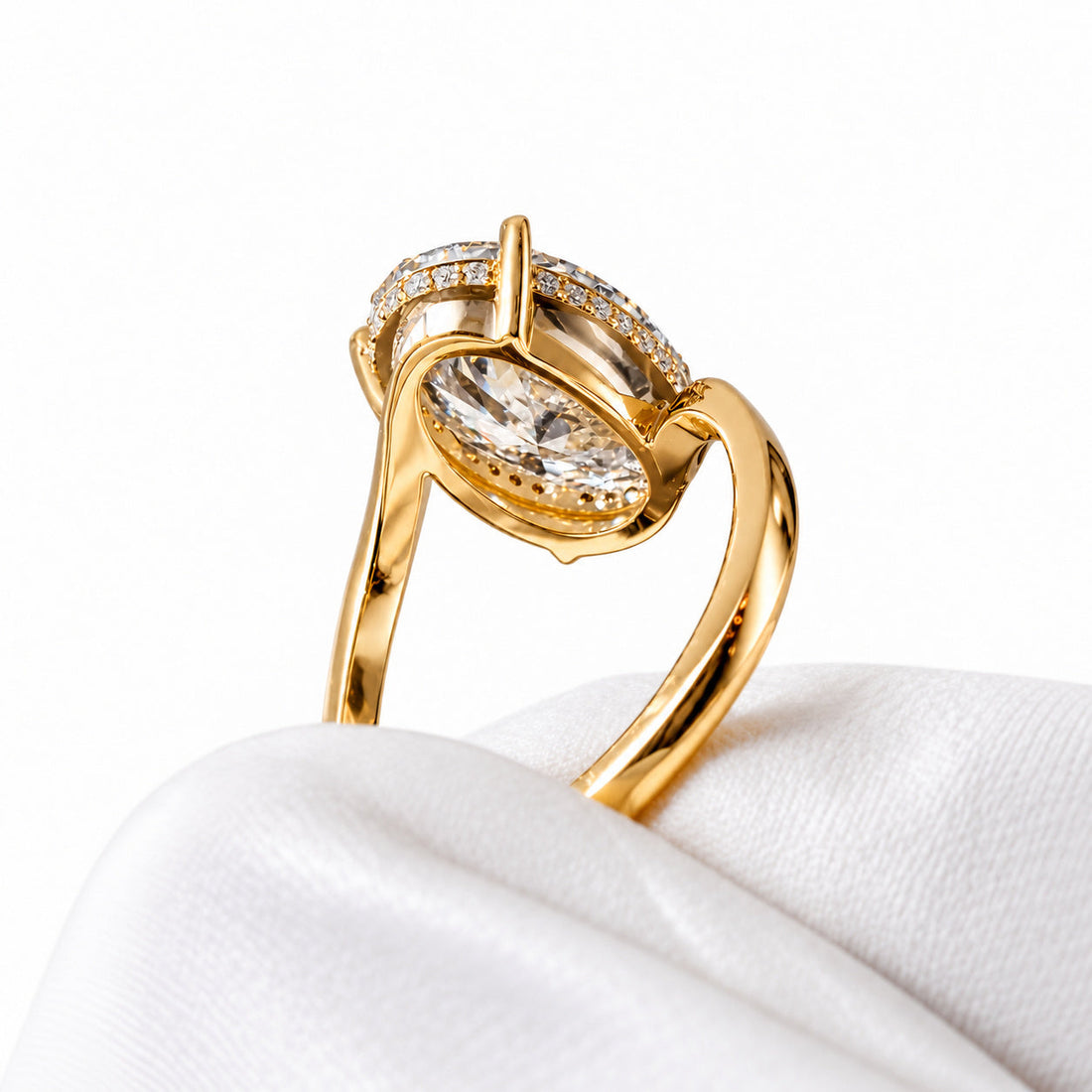 The Arcadia oval lab diamond engagement ring, view 5