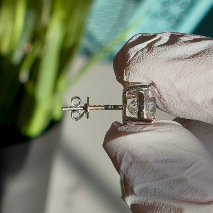 Customized™ 6.00ctw, 3.00ct Each Round Lab-Grown Diamond Earrings in Platinum 950