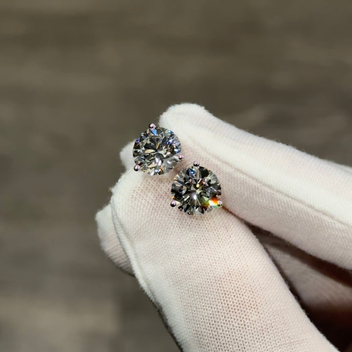 Customized™ 6ctw, 3ct Each Lab-Grown Diamond Stud Martini Earrings in White Gold