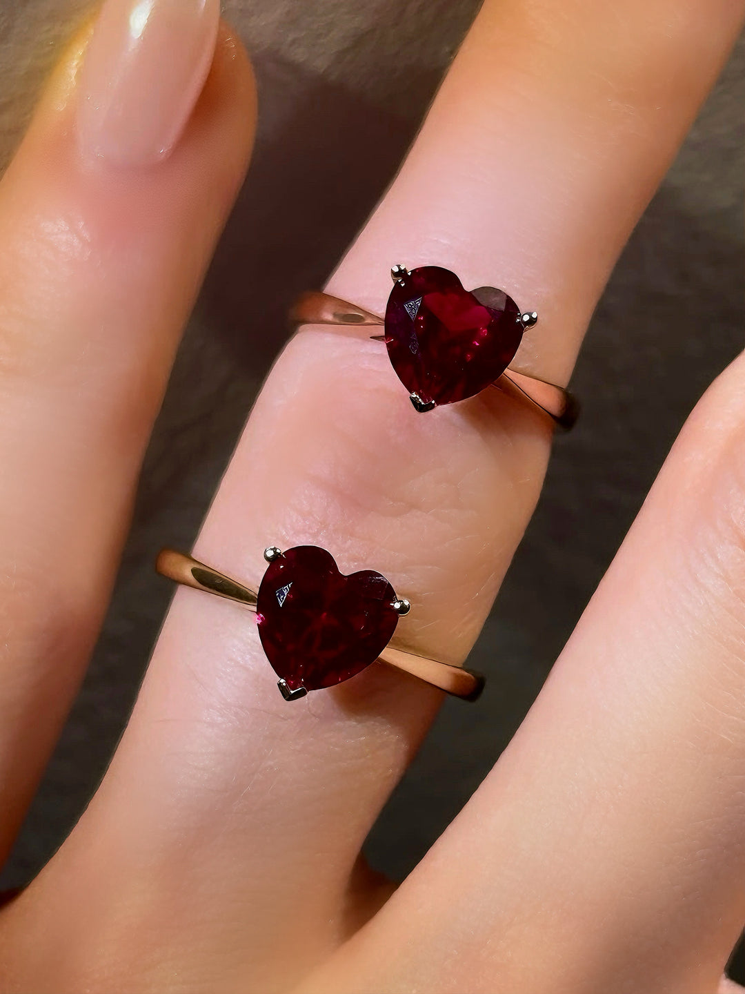 2.50ct Heart-Cut Red Ruby Ring in 14K Yellow or Rose Gold, “The Heart”