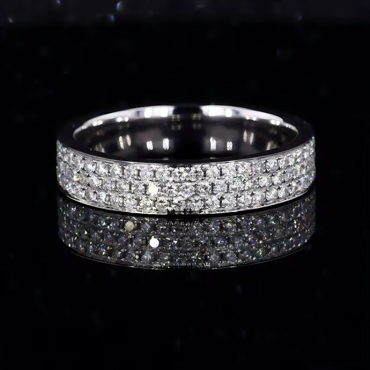 5mm Triple-Row Pavé Diamond Band in Platinum 950