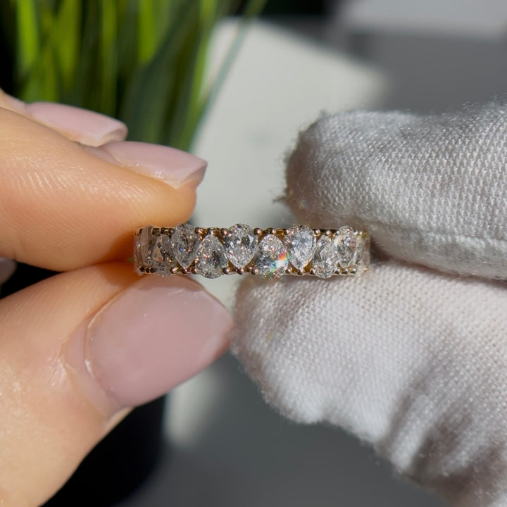 Customized™ 3.00ctw Pear Lab-Grown Diamond Eternity Band Ring in Yellow Gold