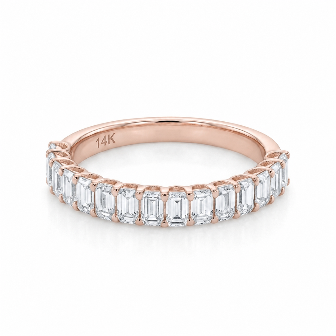 1.50ctw Emerald Diamond Half-Eternity Band (2.5mm)