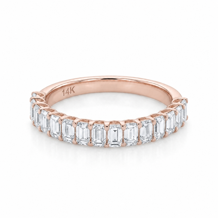 1.50ctw Emerald Diamond Half-Eternity Band (2.5mm)
