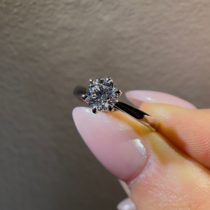 Customized™ 1.00ct Round Lab-Grown Diamond Ring in Classic 6-Prong Setting in White Gold