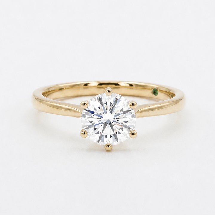 Round Solitaire Diamond Ring, "The Tiffany"
