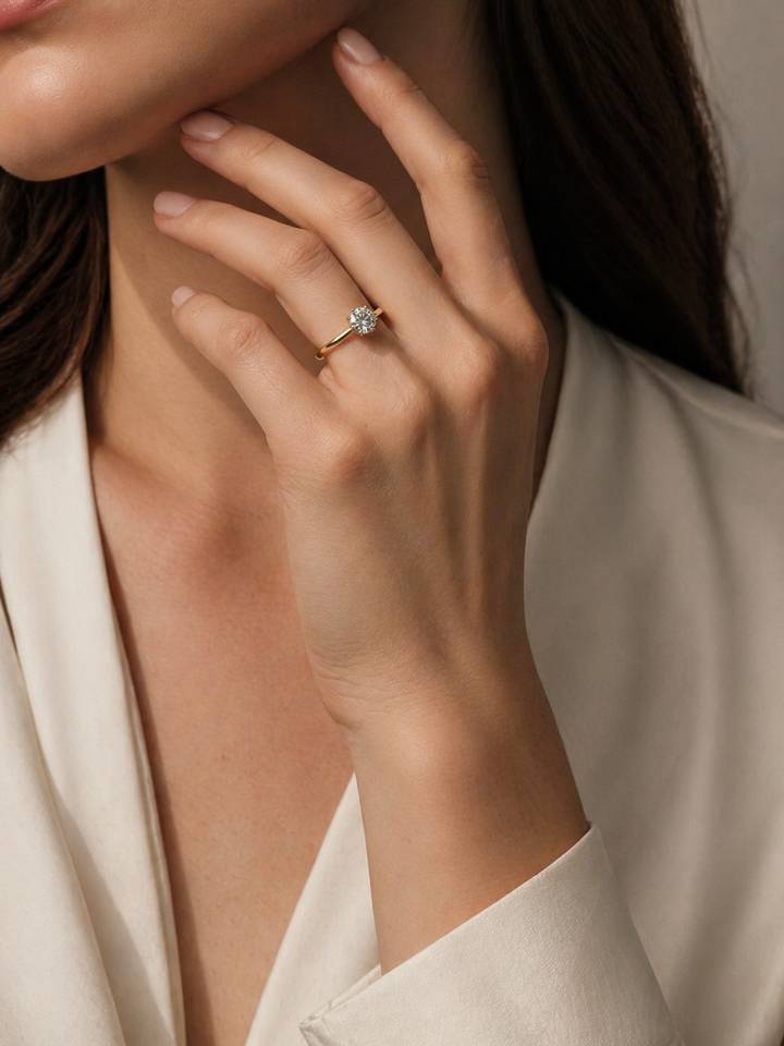 Round Solitaire Diamond Ring, "The Tiffany"