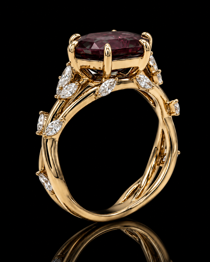 The Verbena — Dutch Marquise Alexandrite Garden Ring