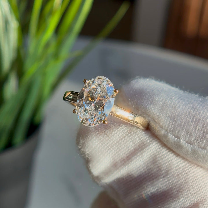 2.20ct Oval Lab-Grown Diamond Solitaire Ring, "The Whisper Four"
