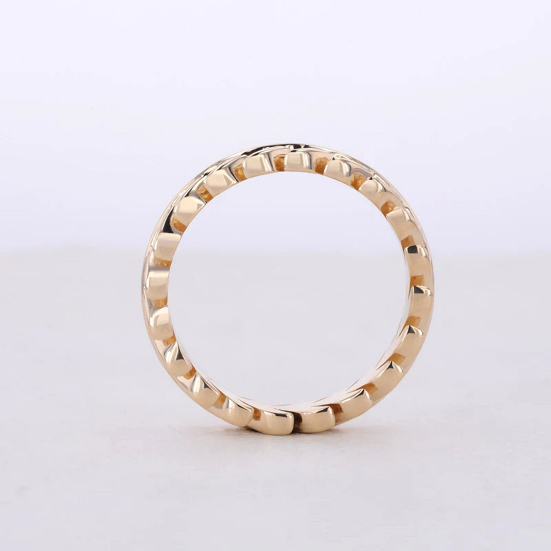 3.5mm Laurel Leaf Band Ring in 14K Yellow Gold