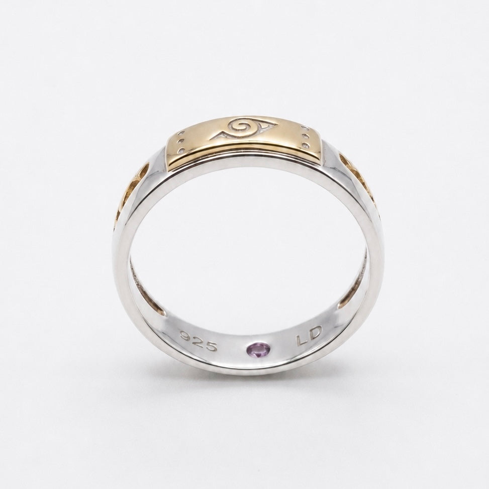 “Fallen Leaf” — Hidden Leaf Wedding Band, 5mm