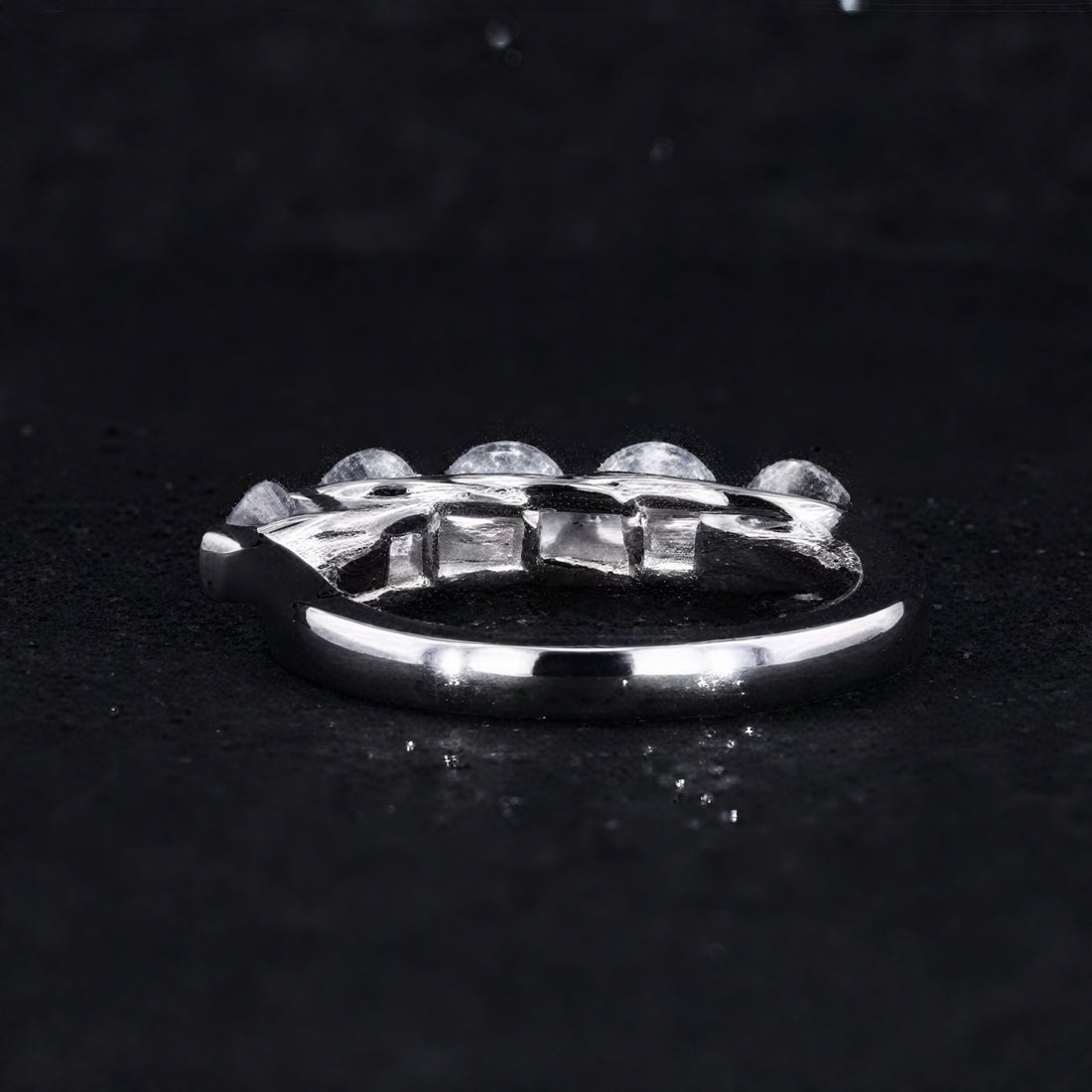 Round lab diamond five-stone band, view 6