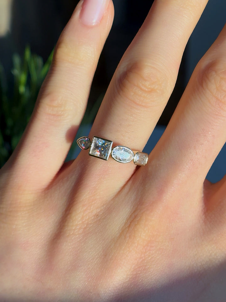 “The Quartet Band” — Four-Stone Diamond Ring in 14K Gold