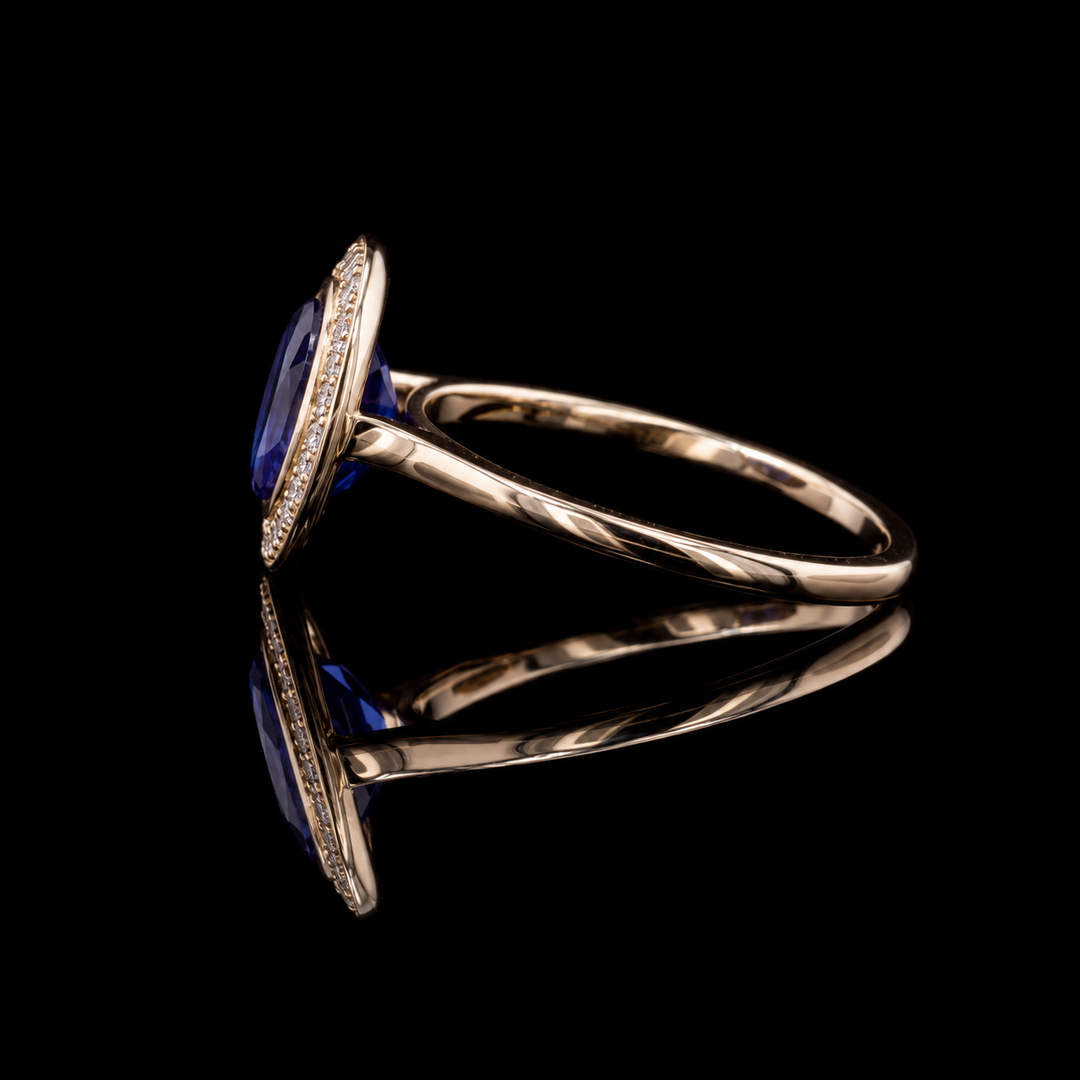 The Celine — Vintage Sapphire Halo Ring