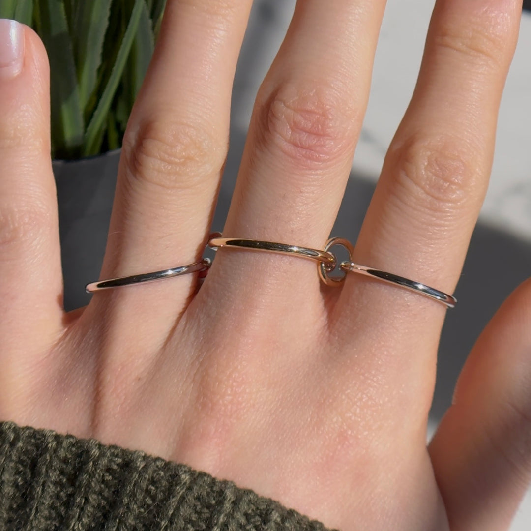 Customized™ Triple Stacking/Modular Band Ring in 14K Yellow/Rose/White Gold