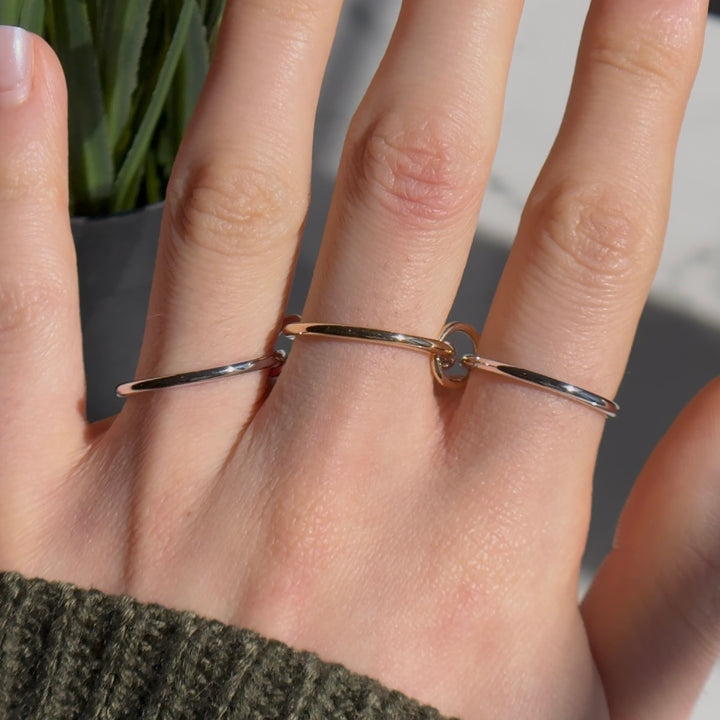 Customized™ Triple Stacking/Modular Band Ring in 14K Yellow/Rose/White Gold