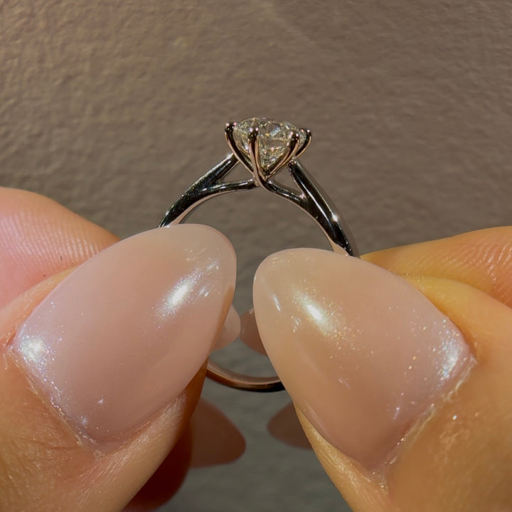 Customized™ 1.00ct Round Lab-Grown Diamond Ring in Classic 6-Prong Setting in White Gold