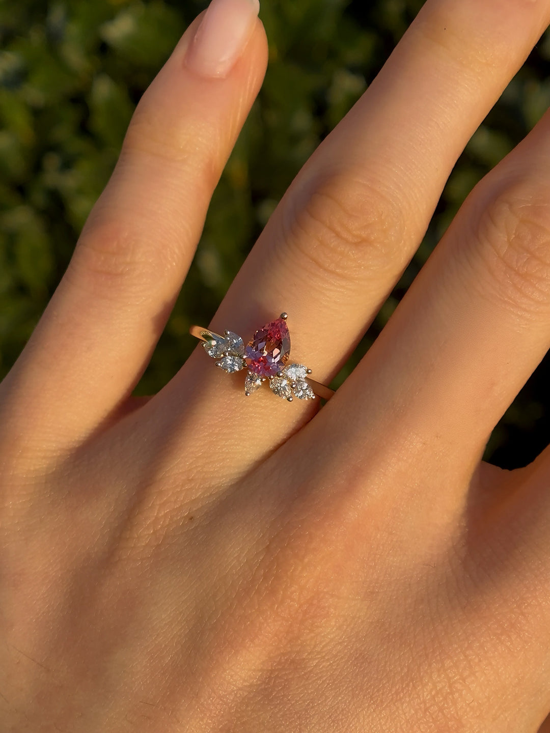 Pink Sapphire Flower Ring, “The Lily” (1.25ctw)