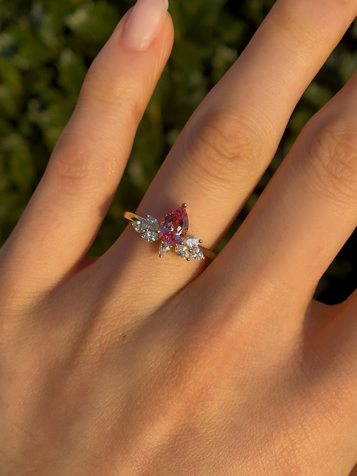 Pink Sapphire Flower Ring, “The Lily” (1.25ctw)