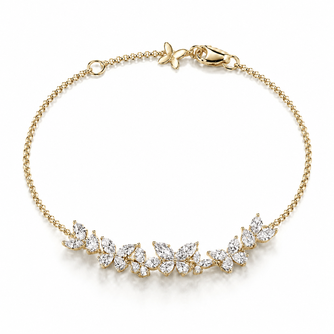 13ct Diamond Butterfly Bracelet in White Gold