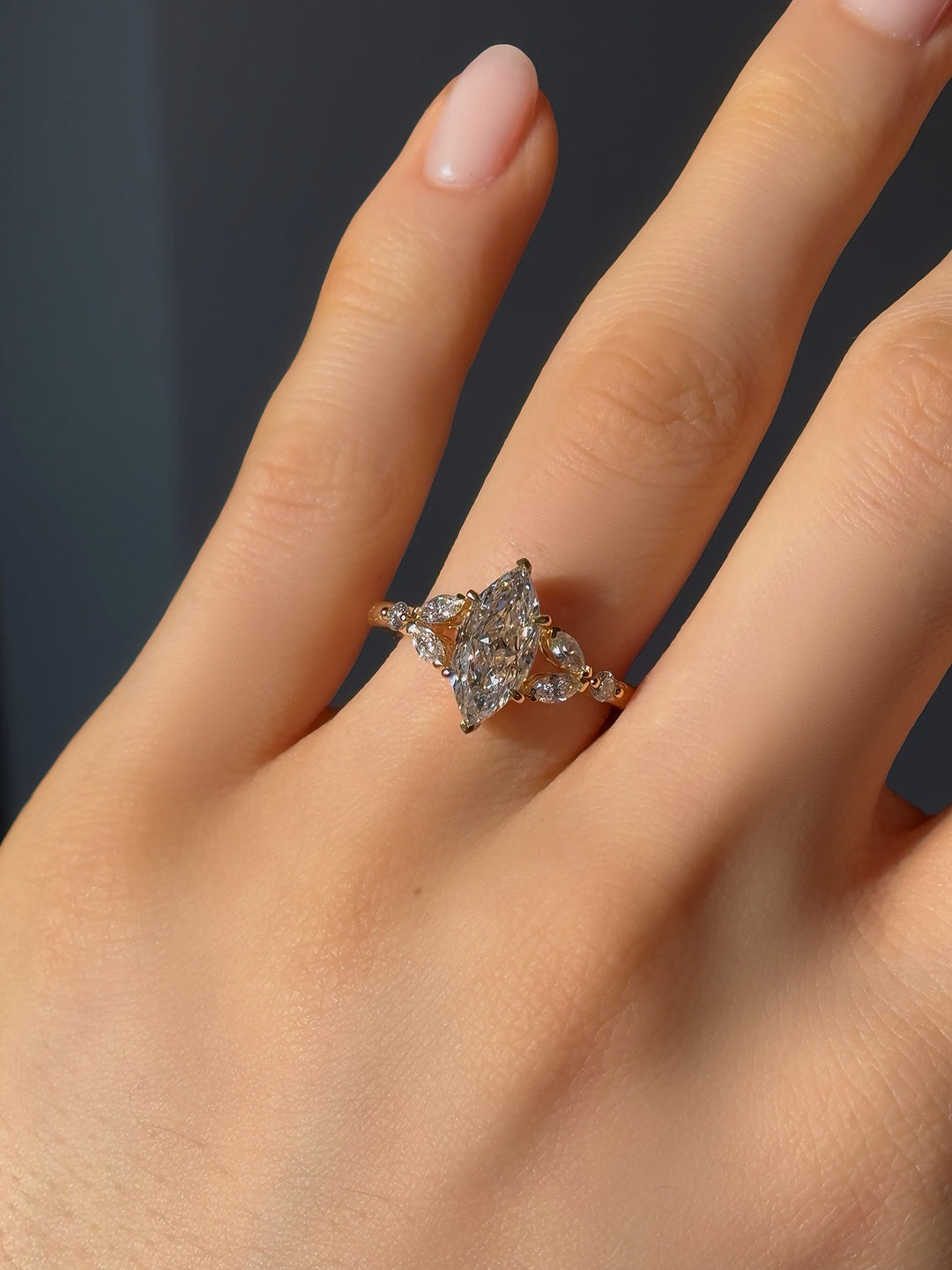 2.00ct Marquise-Cut Lab-Grown Diamond Ring, "The Ocean Wave"