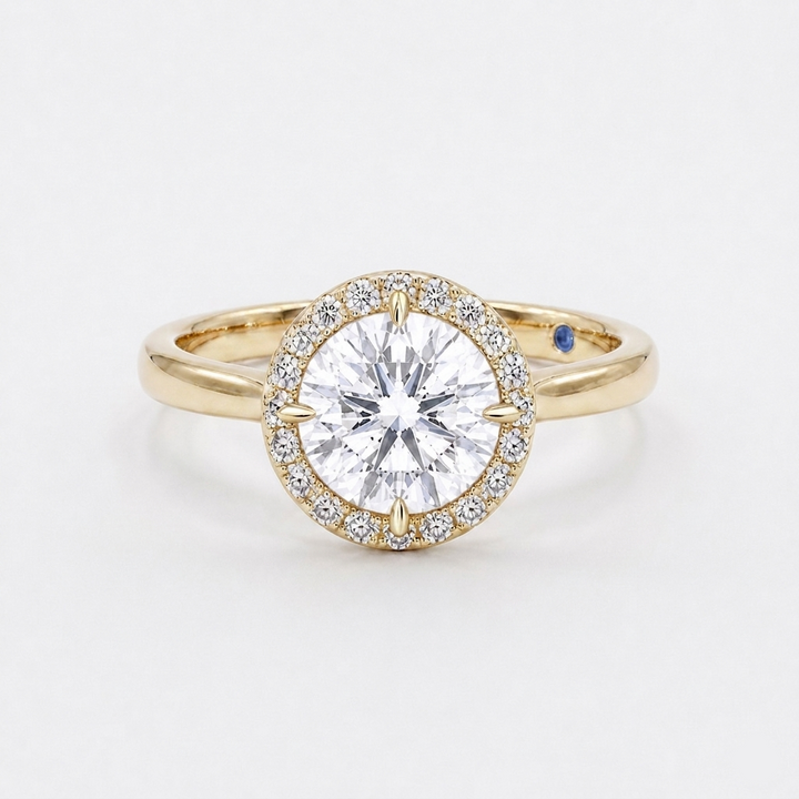 1.00ct Round Diamond Solitaire Ring with Floating Diamond Halo