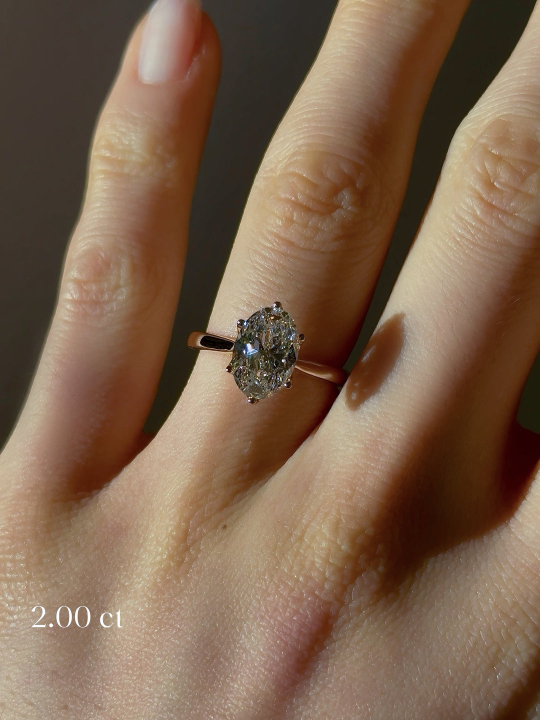 2.00/3.00ct Oval Lab-Grown Diamond Solitaire Ring, "The Lotus Lace"