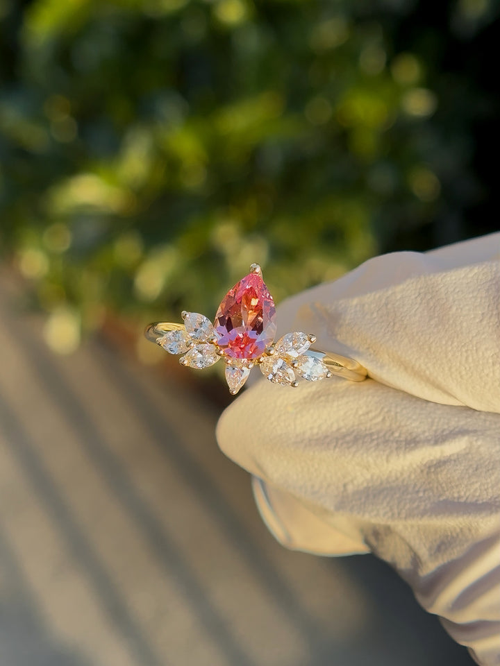 Pink Sapphire Flower Ring, “The Lily” (1.25ctw)
