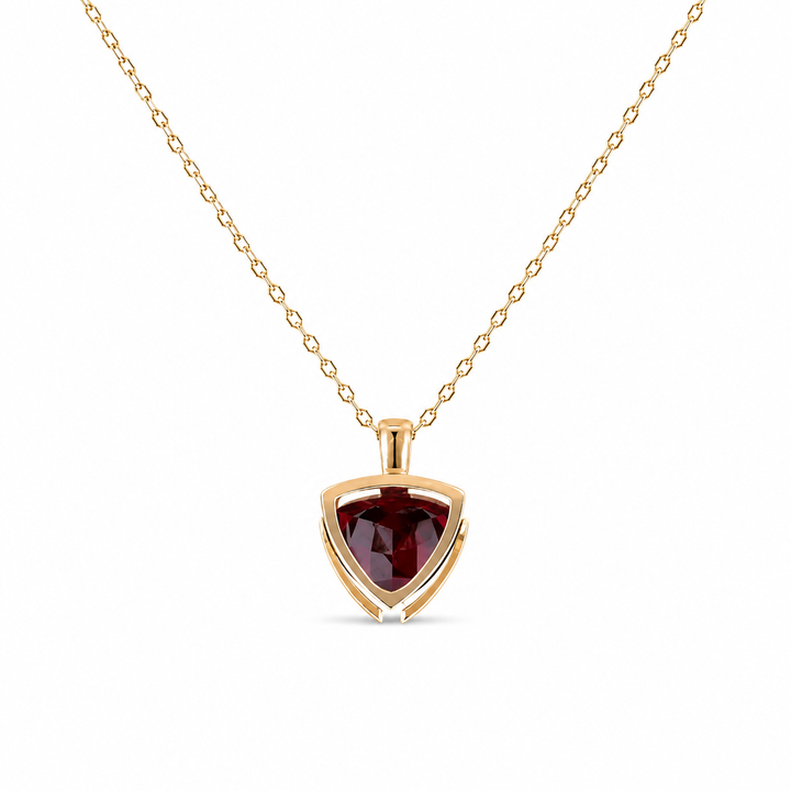 13mm Trillion Cut Ruby Pendant Necklace