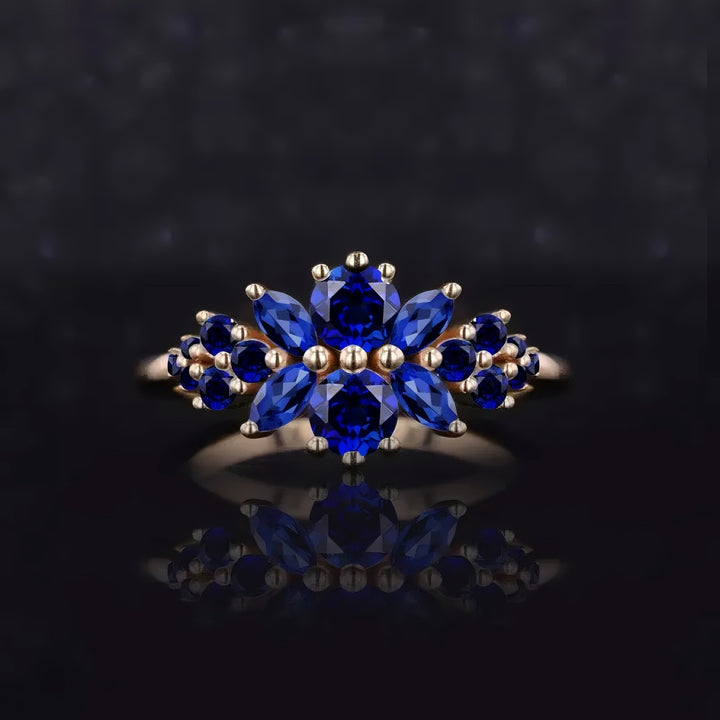 Roseraie Blue Sapphire & Diamond Ring (1.35ctw)