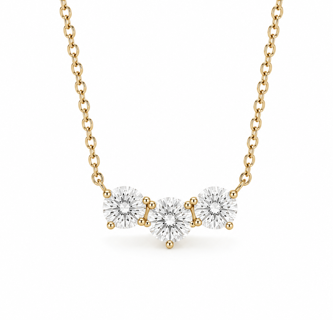 0.75ctw Lab Diamond Three-Stone Pendant Necklace