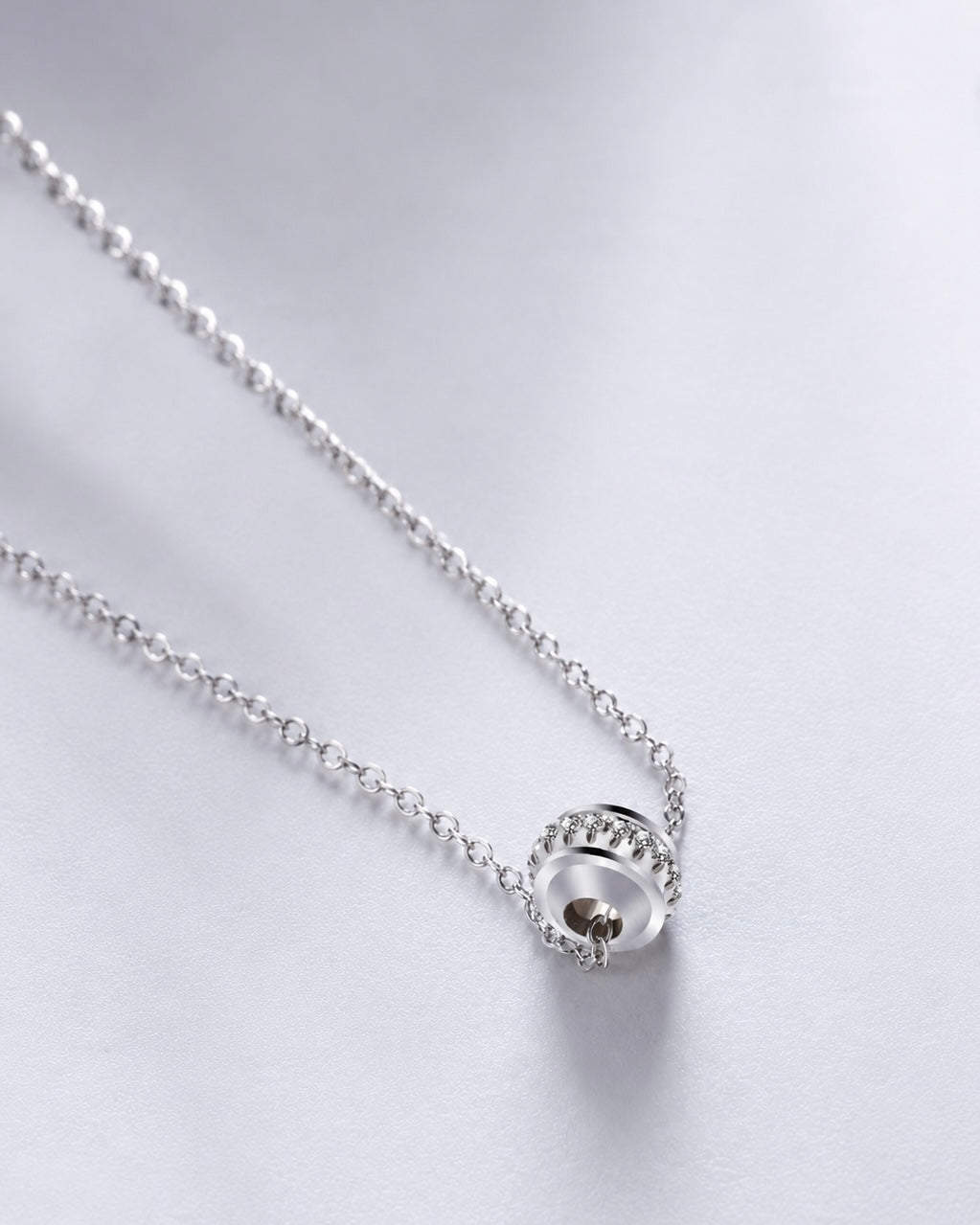 0.5ctw Lab Diamond Stopper Bead Pendant Necklace