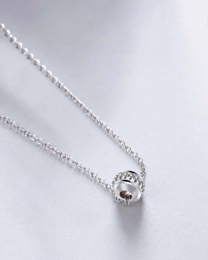 0.5ctw Lab Diamond Stopper Bead Pendant Necklace