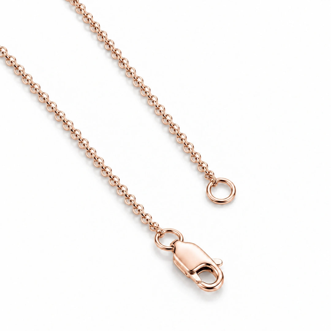 Chain and clasp detail, rose gold