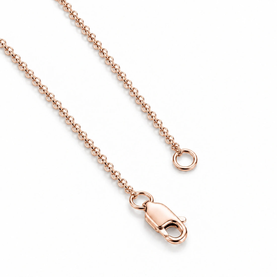 Chain and clasp detail, rose gold
