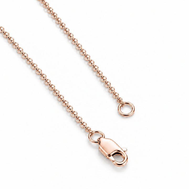Chain and clasp detail, rose gold