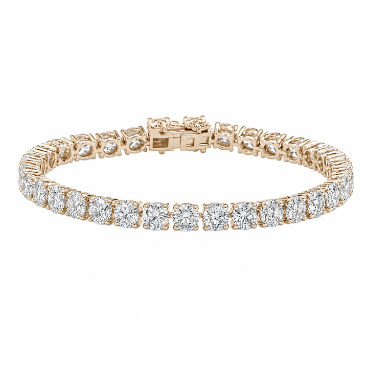 Round Lab Diamond Tennis Bracelet, 16ctw (5mm) in 14K Yellow Gold