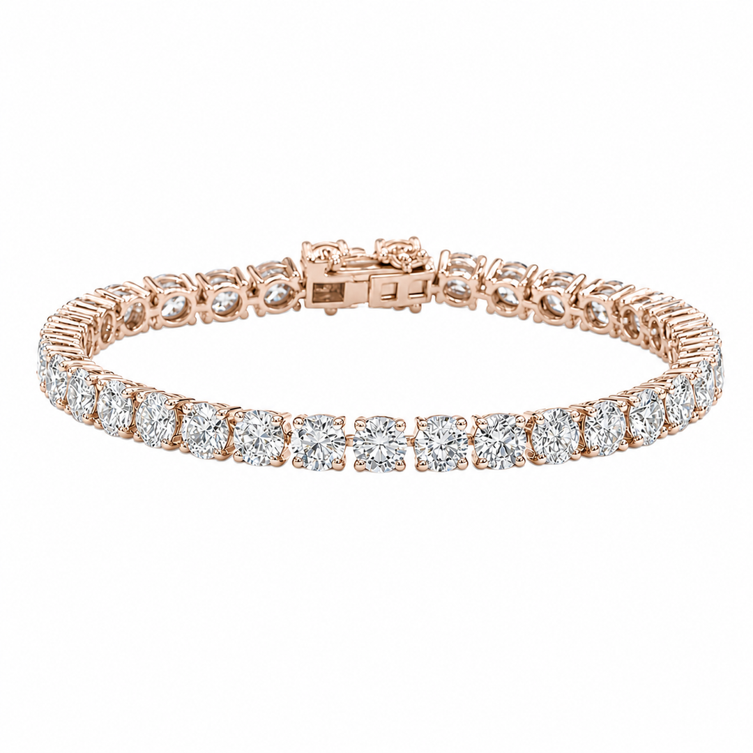 Round Lab Diamond Tennis Bracelet, 16ctw (5mm) in 14K Rose Gold