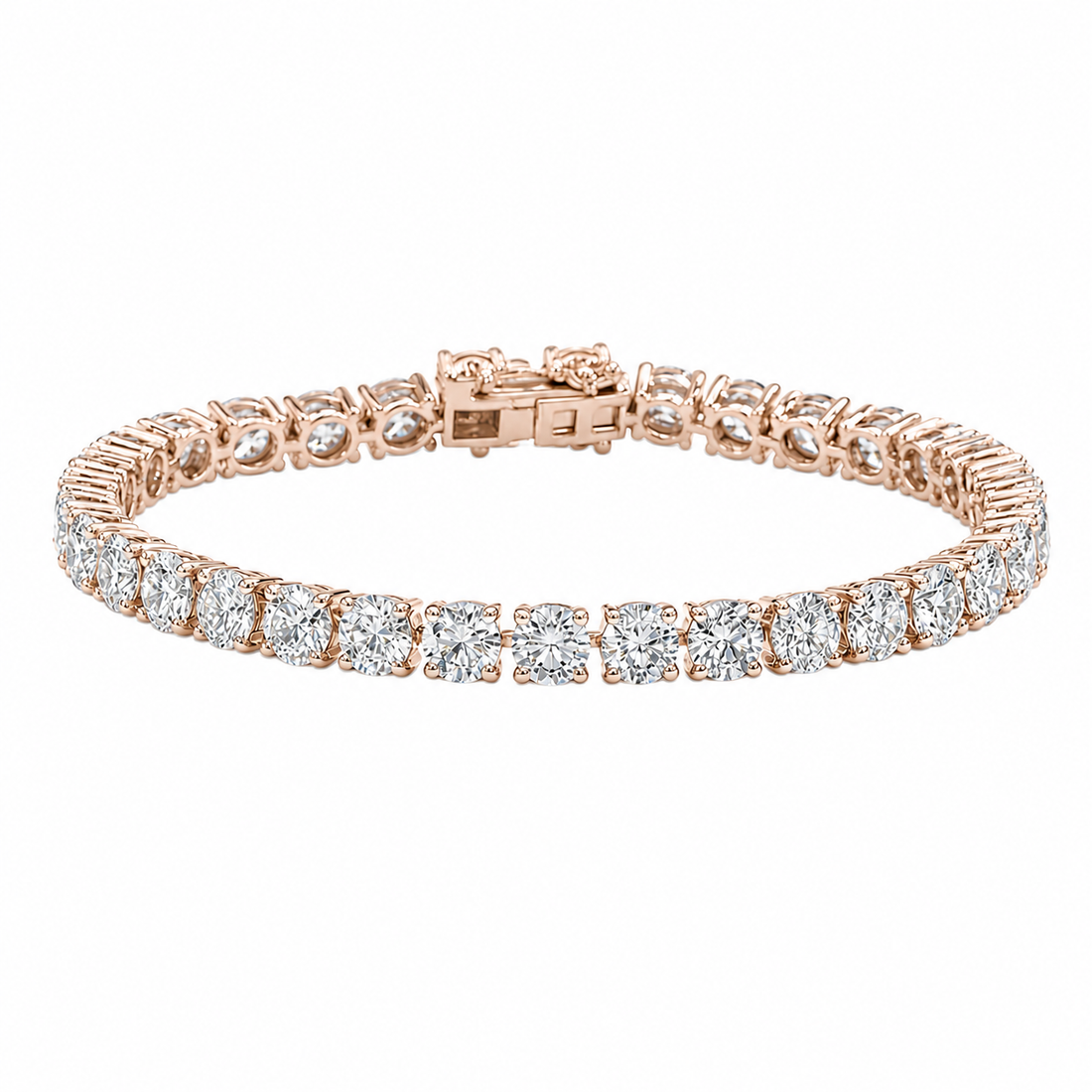 Round Lab Diamond Tennis Bracelet, 16ctw (5mm) in 14K Rose Gold