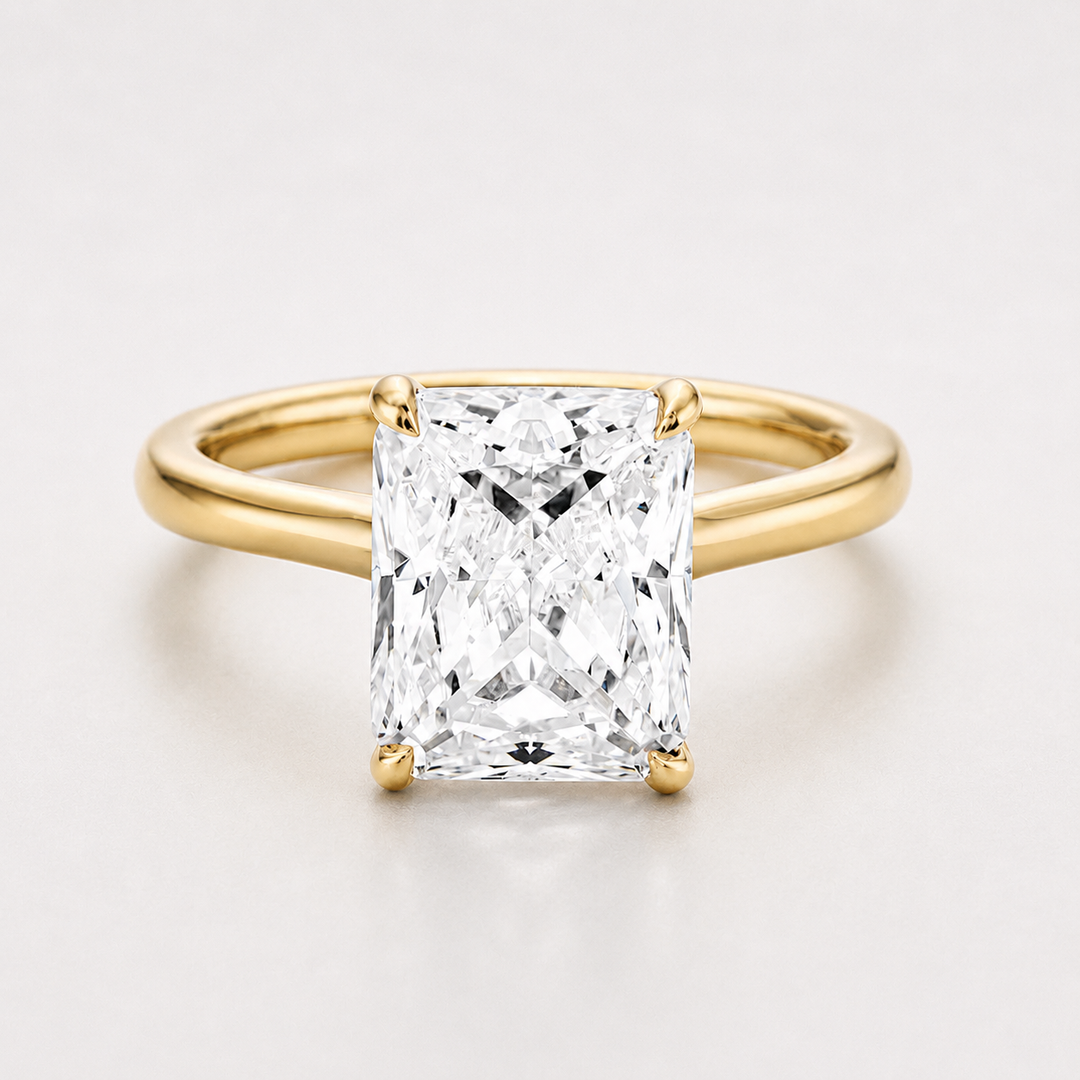 Radiant Diamond Ring with Hidden Halo, "The Adriana"