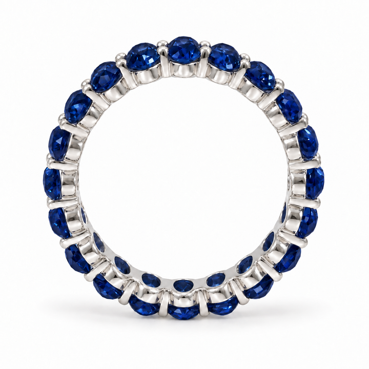 Oval Blue Sapphire Eternity Band (5mm, 5.04ctw)