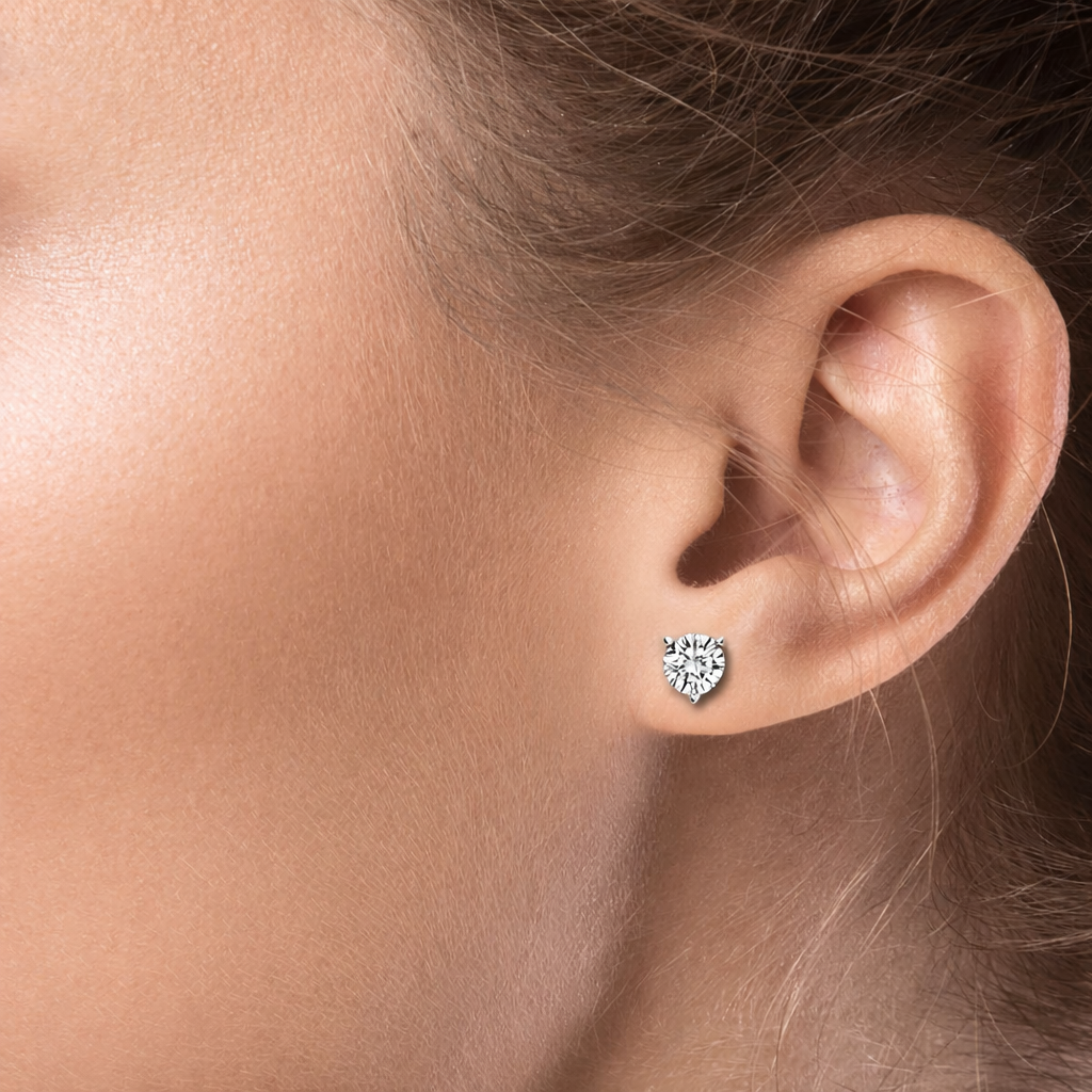 5mm, 1.00ct total Classic Three-Prong Martini Diamond Earrings in 14K Gold or Platinum