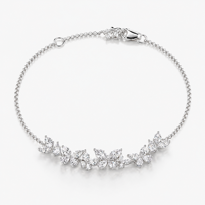 13ct Diamond Butterfly Bracelet in White Gold