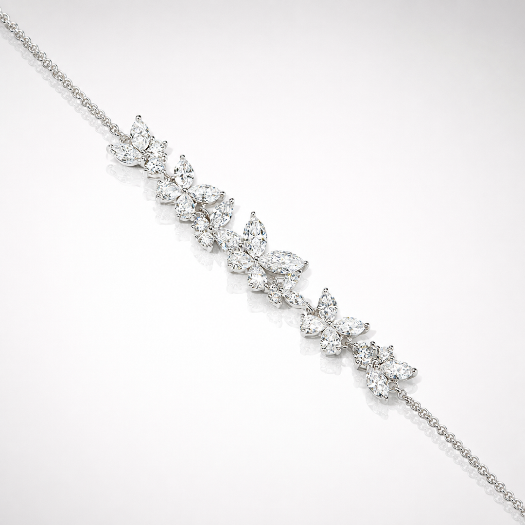 13ct Diamond Butterfly Bracelet in White Gold