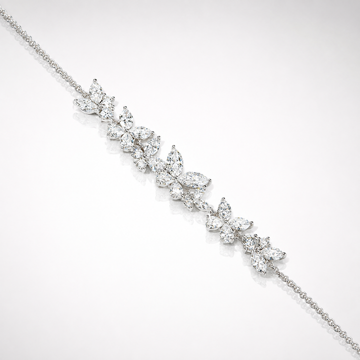 13ct Diamond Butterfly Bracelet in White Gold
