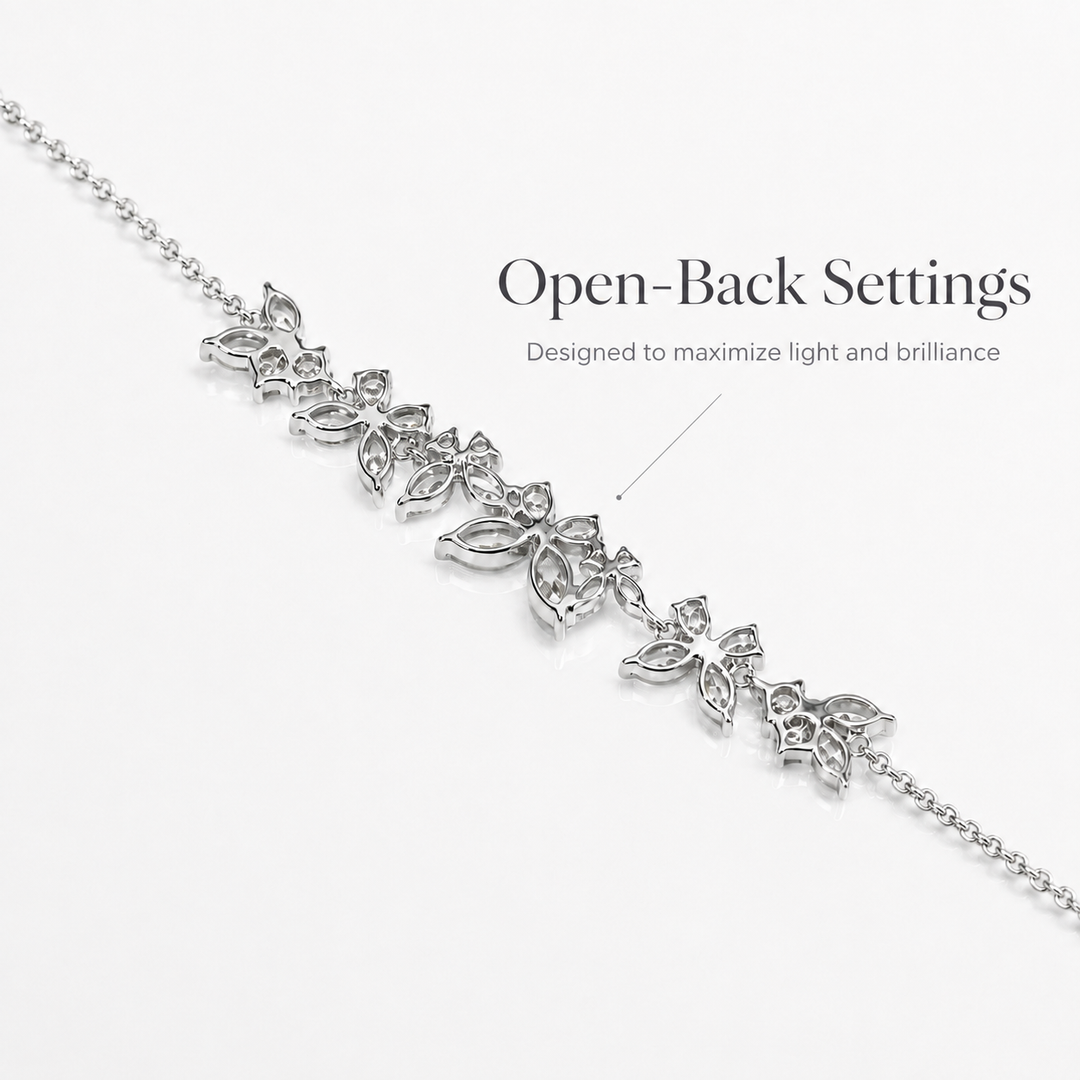 13ct Diamond Butterfly Bracelet in White Gold