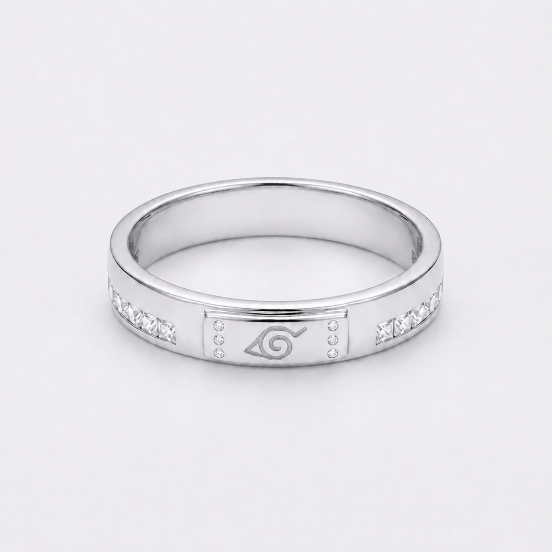 Fallen Leaf — Hidden Leaf Wedding Band, 3.5mm