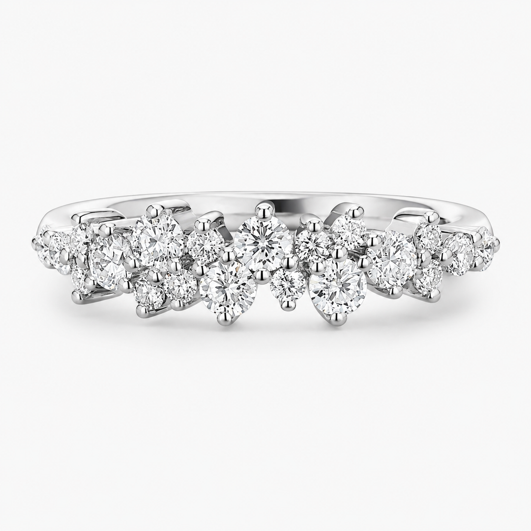 0.53ctw Diamond Cluster Wedding Band (4mm)