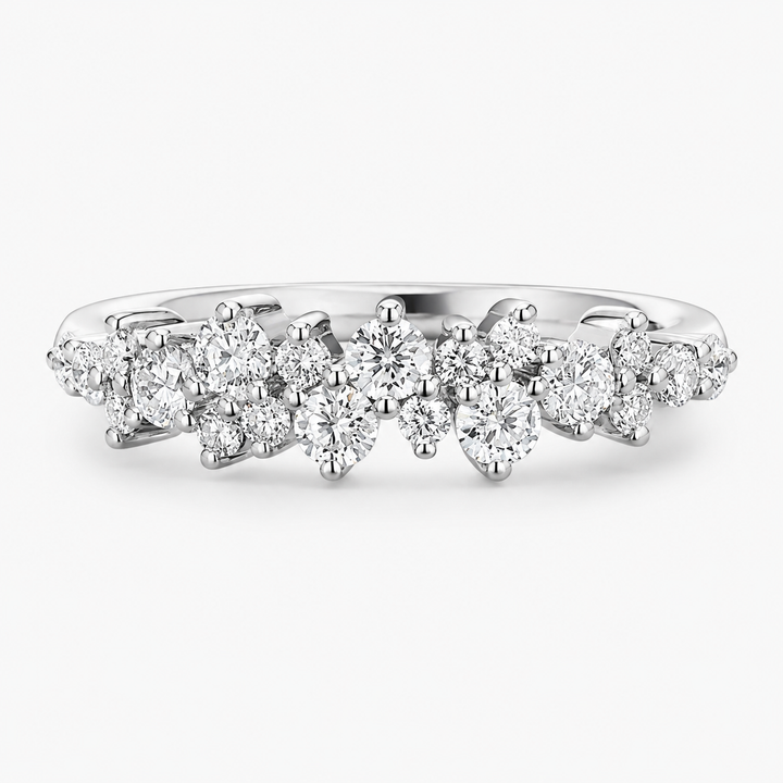 0.53ctw Diamond Cluster Wedding Band (4mm)
